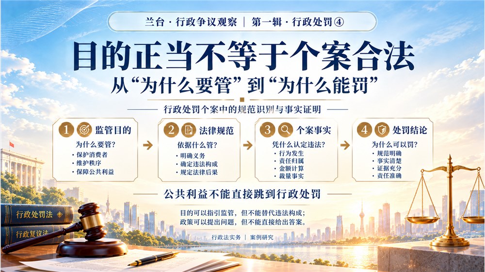 兰台 · 行政争议观察｜目的正当不等于个案合法——行政处罚个案中的规范识别与事实证明