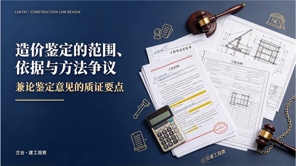 兰台 · 建工观察｜造价鉴定的范围、依据与方法争议——兼论鉴定意见的质证要点