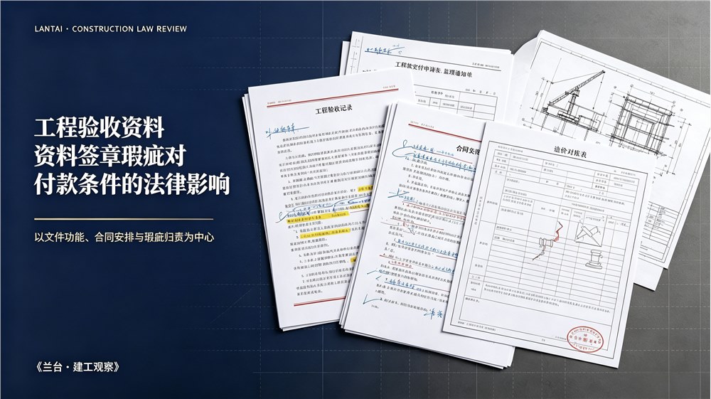 兰台 · 建工观察｜工程验收资料签章瑕疵对付款条件的法律影响——以文件功能、合同安排与瑕疵归责为中心