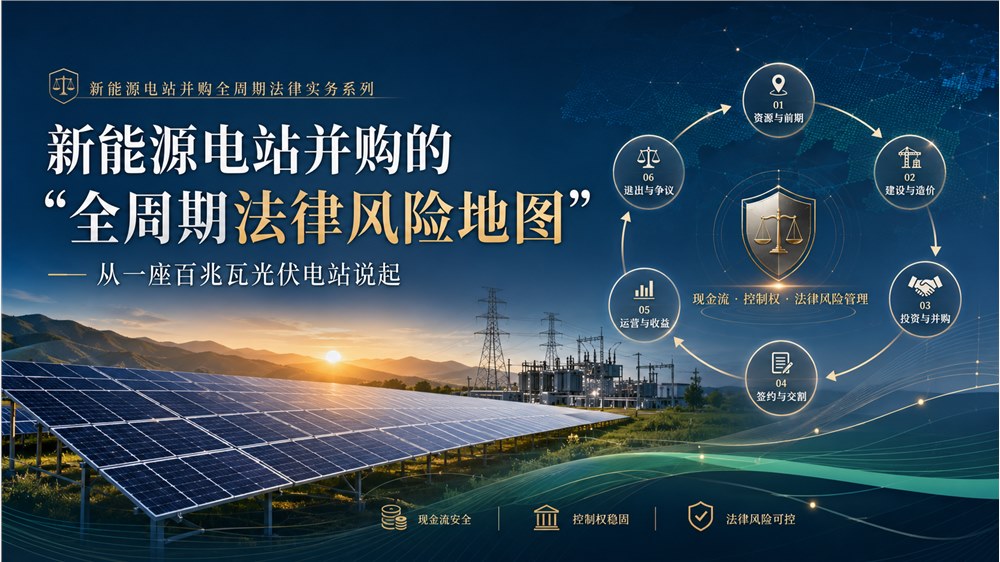 新能源电站并购全周期法律实务系列 | 新能源电站并购的“全周期法律风险地图”——从一座百兆瓦光伏电站说起