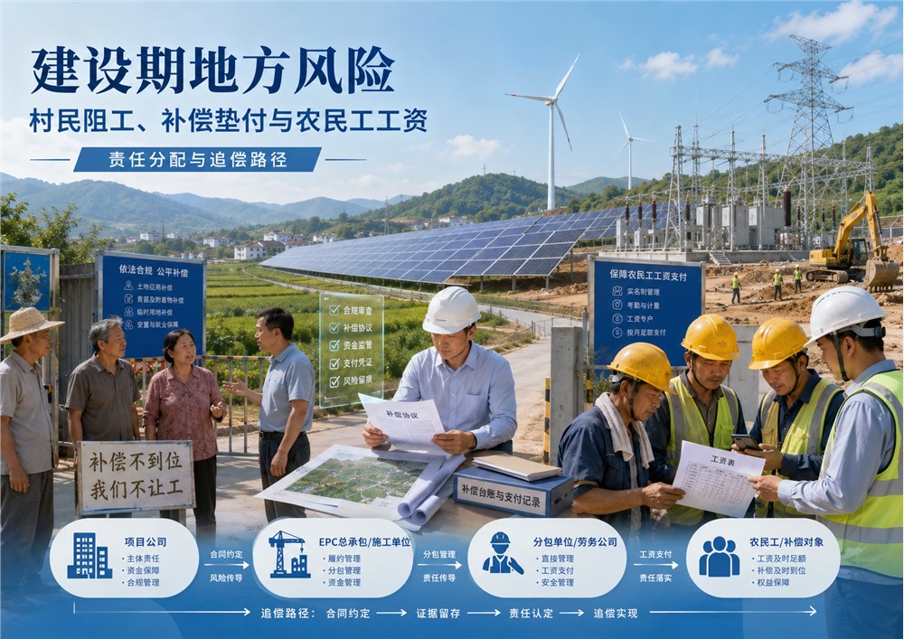 新能源电站并购全周期法律实务系列｜第一辑·资源与前期④村民阻工、补偿垫付与农民工工资：建设期地方风险的责任分配与追偿路径