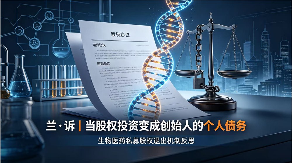 兰·诉｜当股权投资变成创始人的个人债务——生物医药私募股权退出机制反思（一）