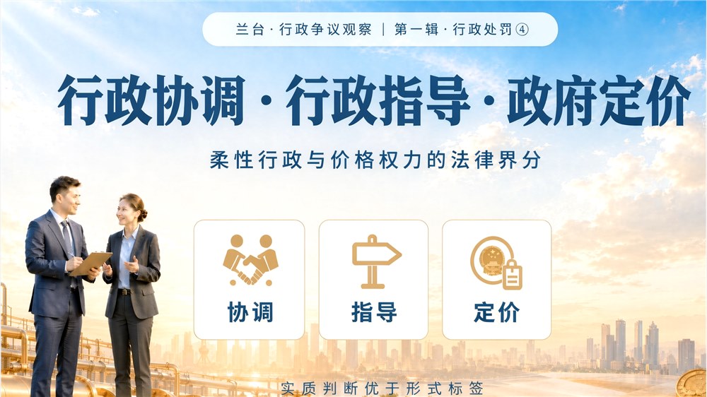 兰台 · 行政争议观察｜行政协调、行政指导与政府定价的法律界分